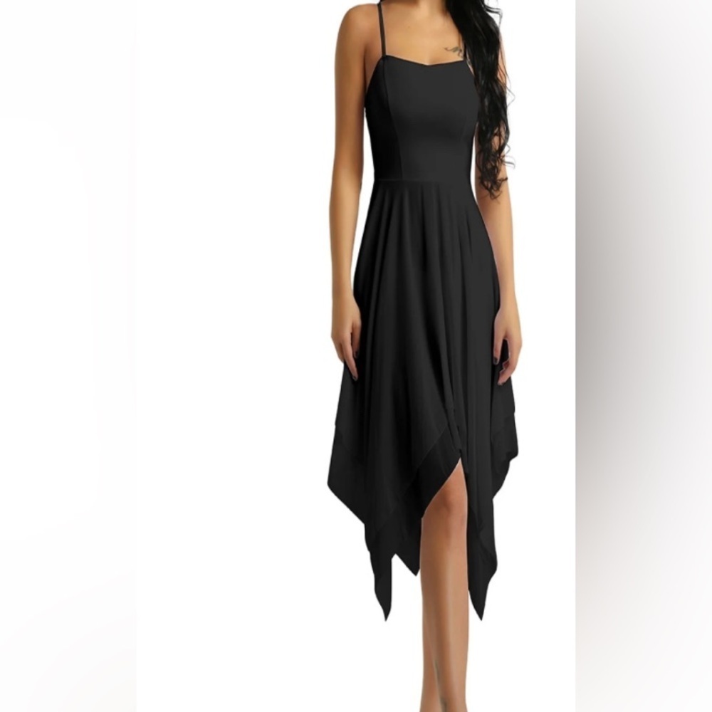 iEFiEL Women's Lyrical Chiffon Ballet Dance Dress Asymmetric High-Low Skirt, XXL